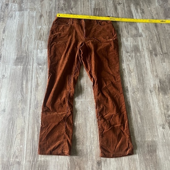 Lands’ End Women’s Orange Brown Rust Cordwroy Straight Leg Pants Size 14 - Picture 4 of 7
